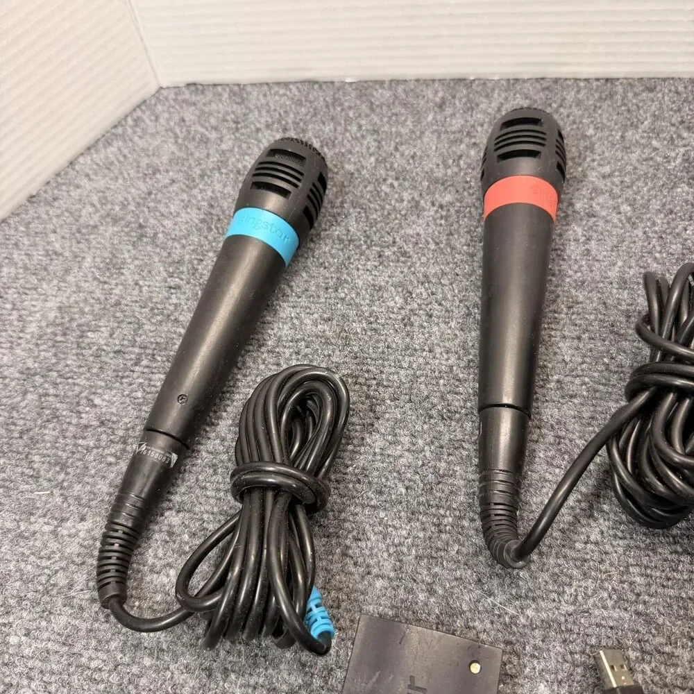 SingStar USB Converter 2 Wired Microphones Sony PlayStation 2 PS2 PS3 PC Black